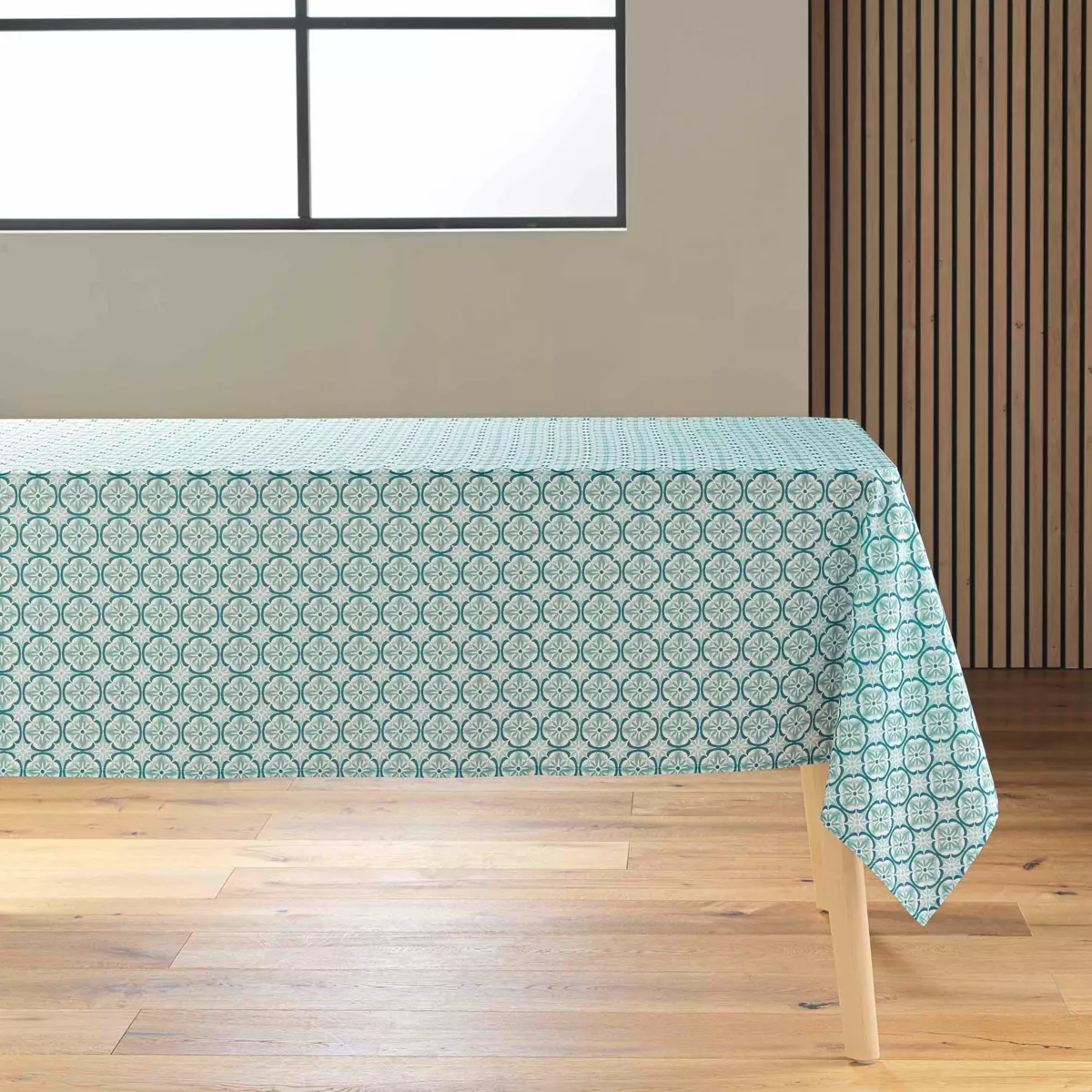 Fleckabweisende rechteckige Tischdecke (145 x 240 cm) Costaria Salbeigrün 