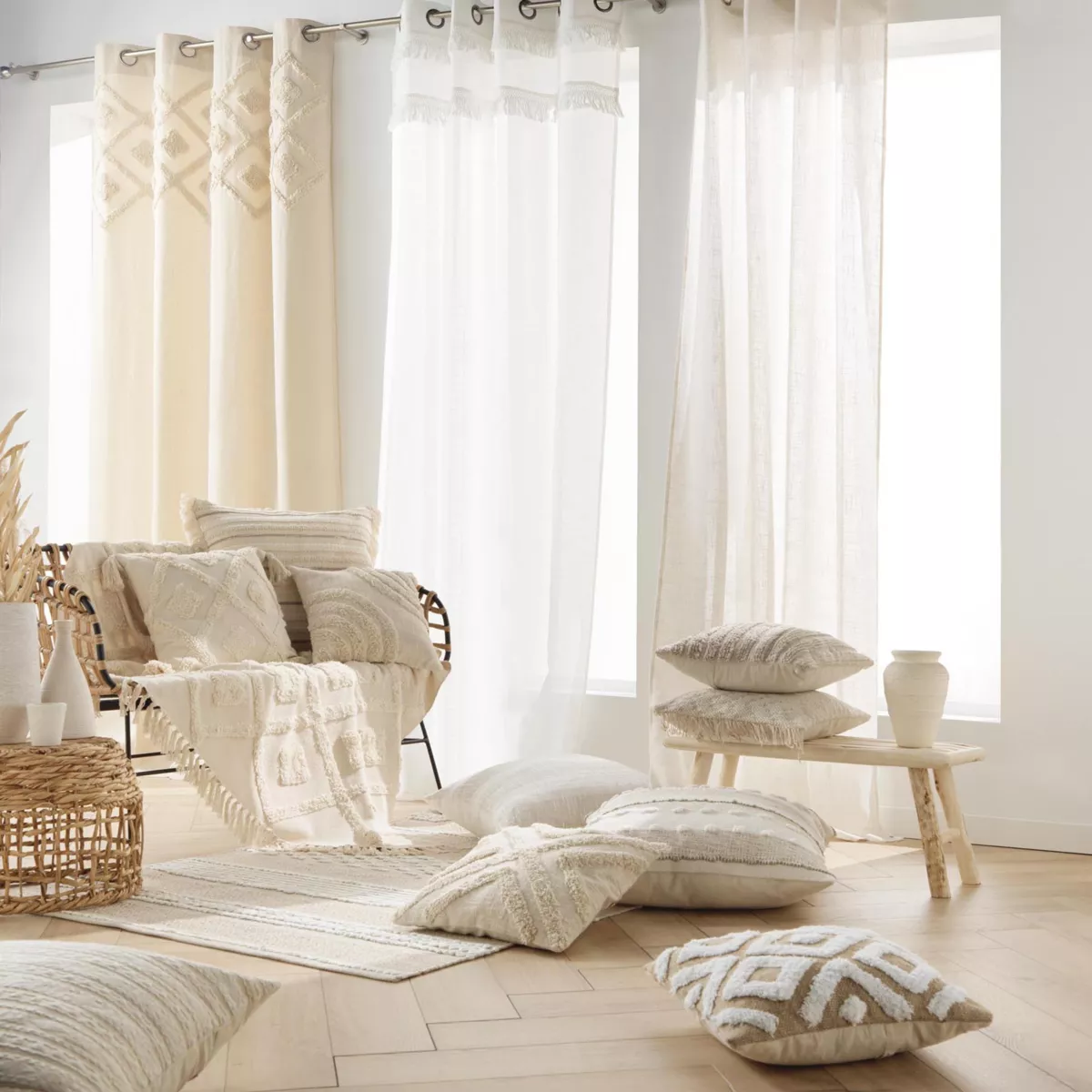 Housse de Coussin (40 x 40 cm) Sheny, Coton & Polyester TuftŽ