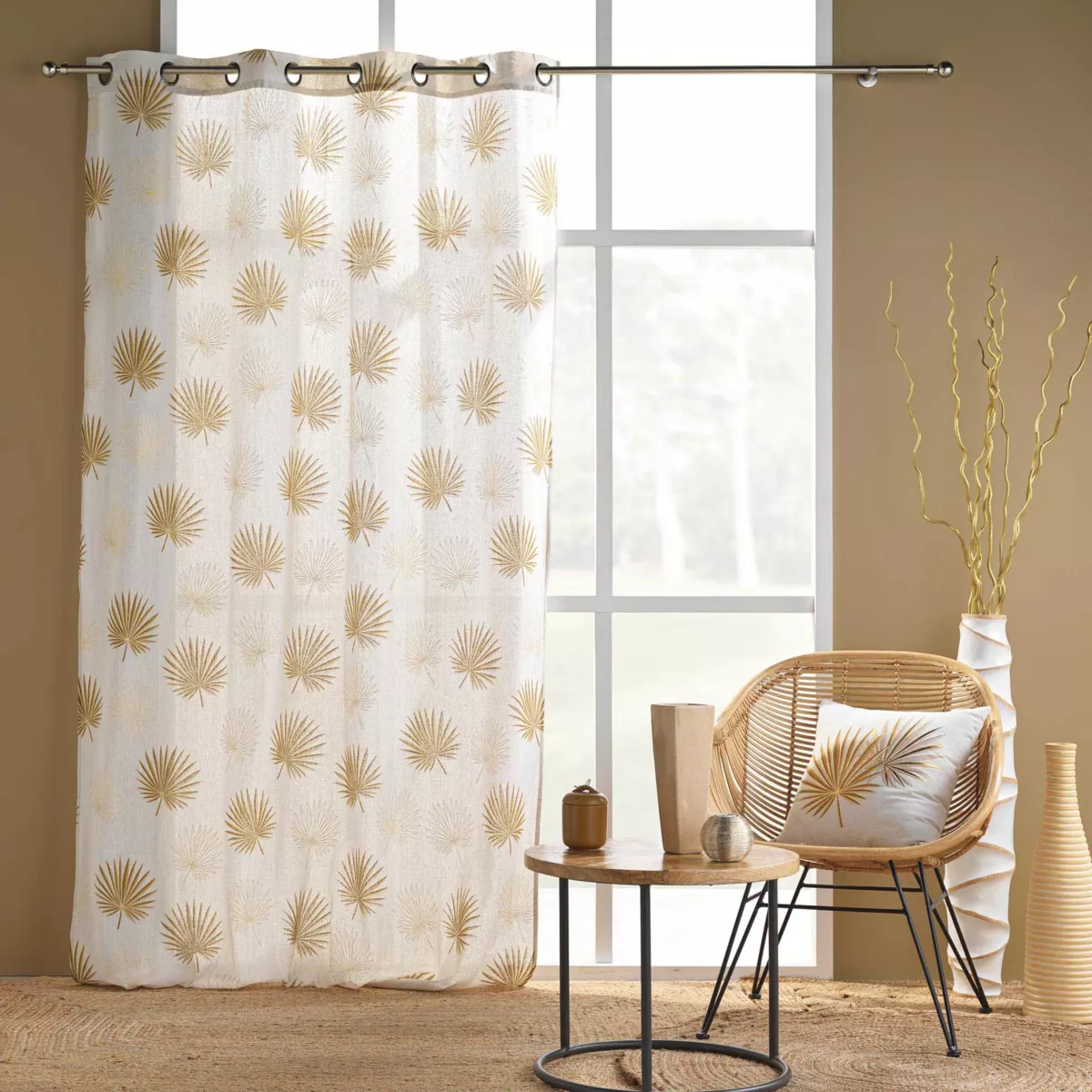 Tenda policotone (140 x 240 cm) Lotus Giallo ocra