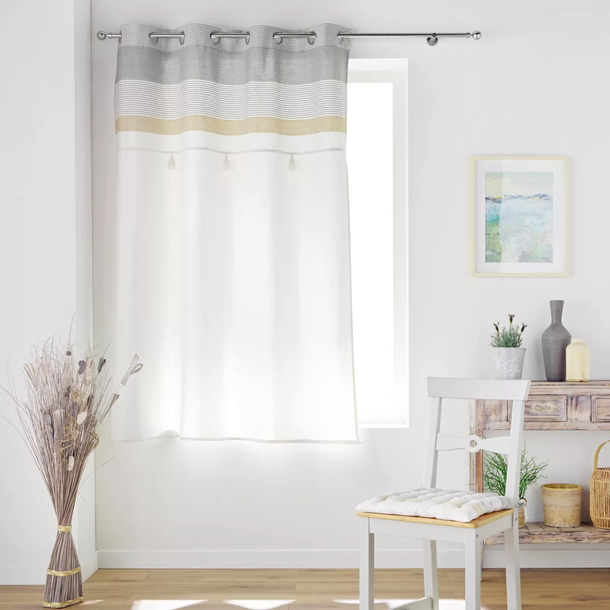 Rideau ˆ Oeillets (140 x 180 cm) Iliade, Coton & Polyester