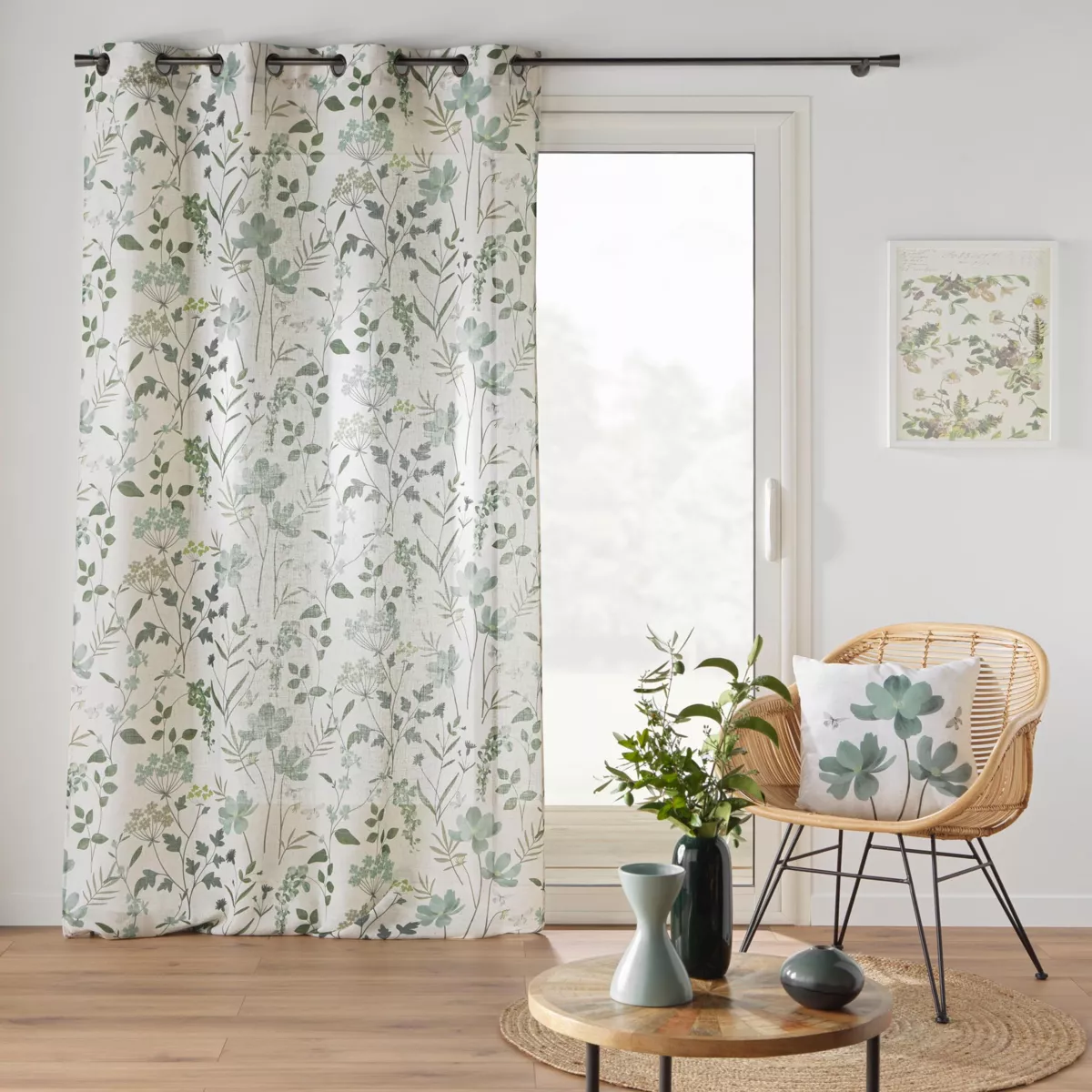 Vorhang Leinenoptik (140 x 260 cm) Palmiflore Grün