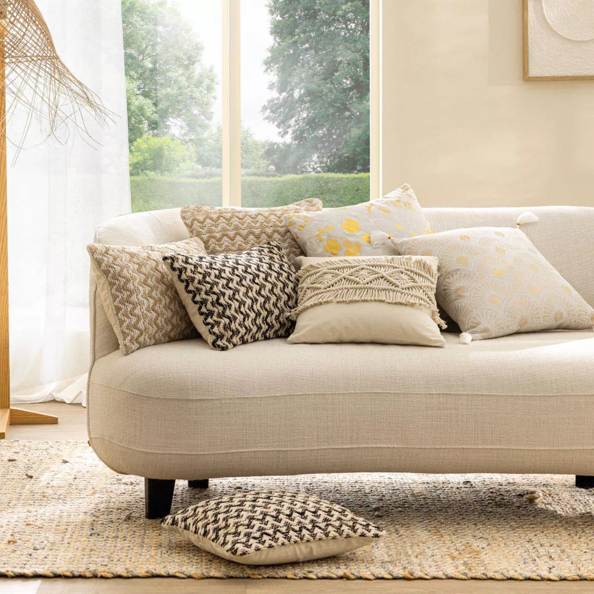 Coussin DŽhoussable (45 x 45 cm) Layoa, Polycoton ImprimŽ MŽtallisŽ