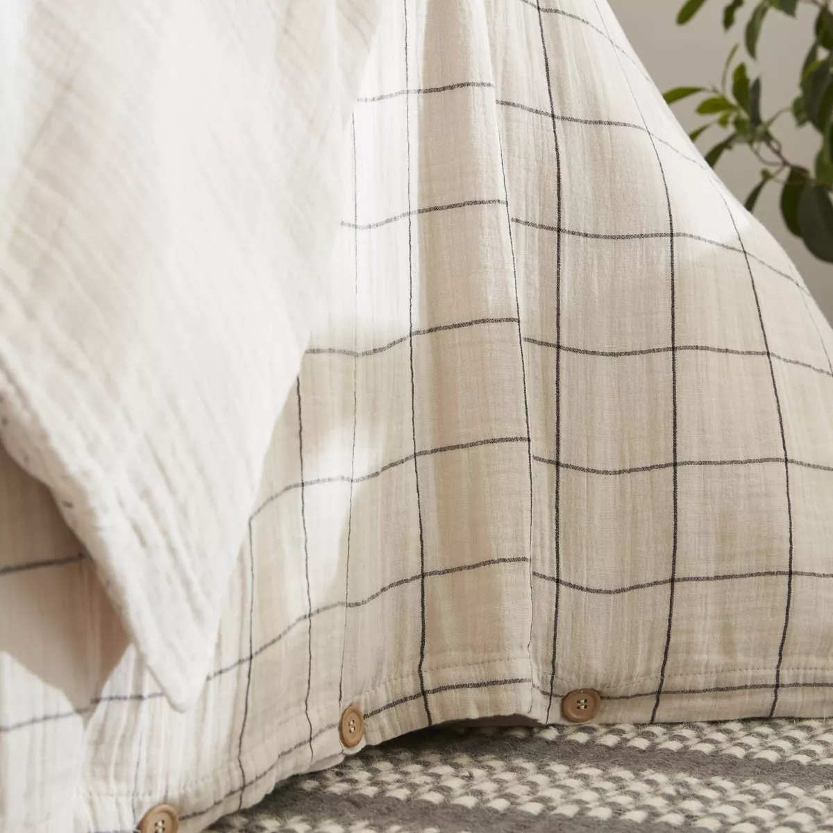 Copripiumino garza di cotone (140 x 200 cm) Gaïa Match Beige