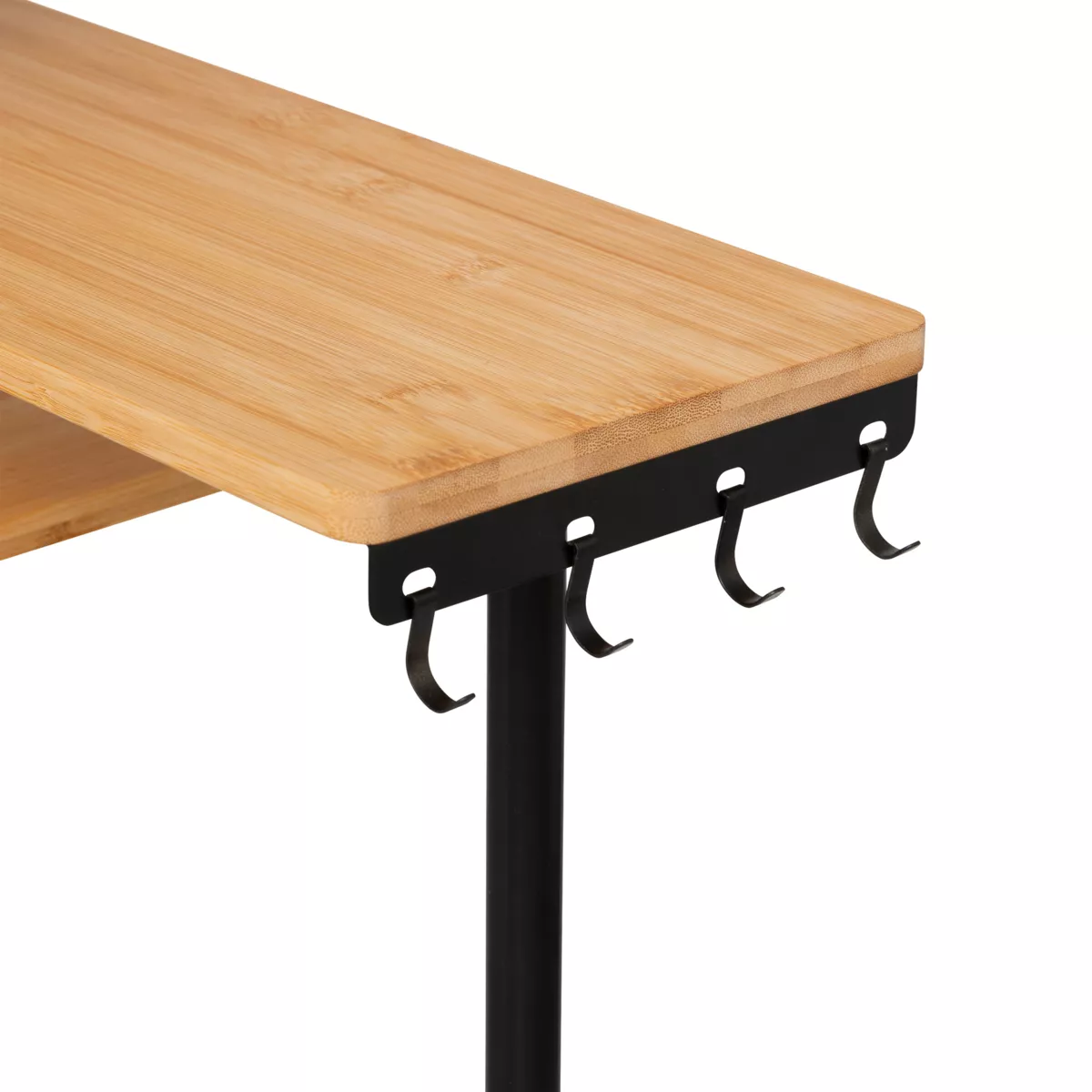 Hjørnehylde i bambus med 3 niveauer (H38 cm) Ada Sort