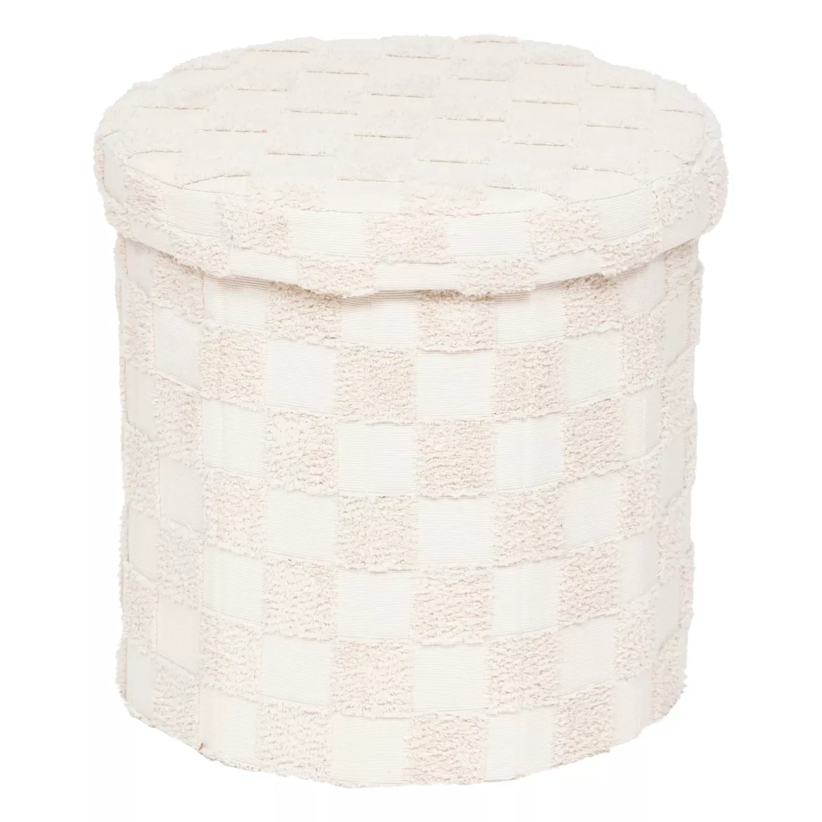 POUF PLI ROND TUFTE PASTI BLC D. 38 x H. 38,01 cm