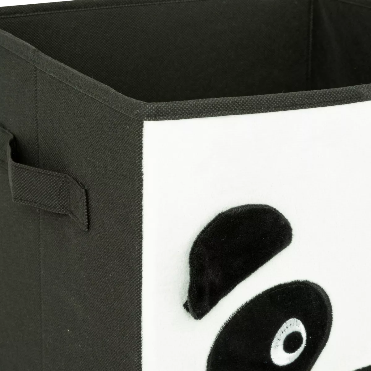 Panier de rangement enfant velours (29 x 29 cm) Panda Noir