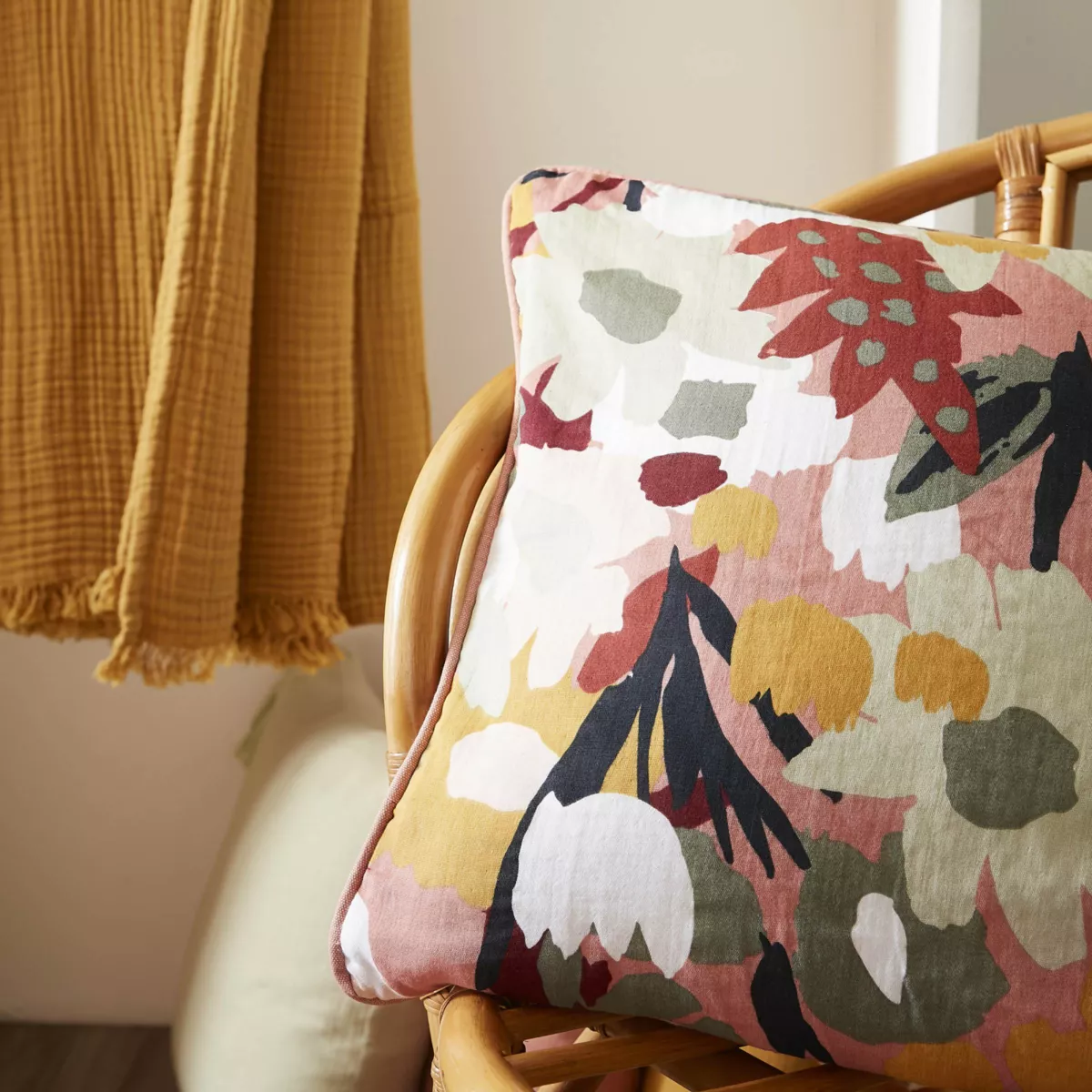 Coussin carré gaze de coton (45 x 45 cm) Azel Multicolore