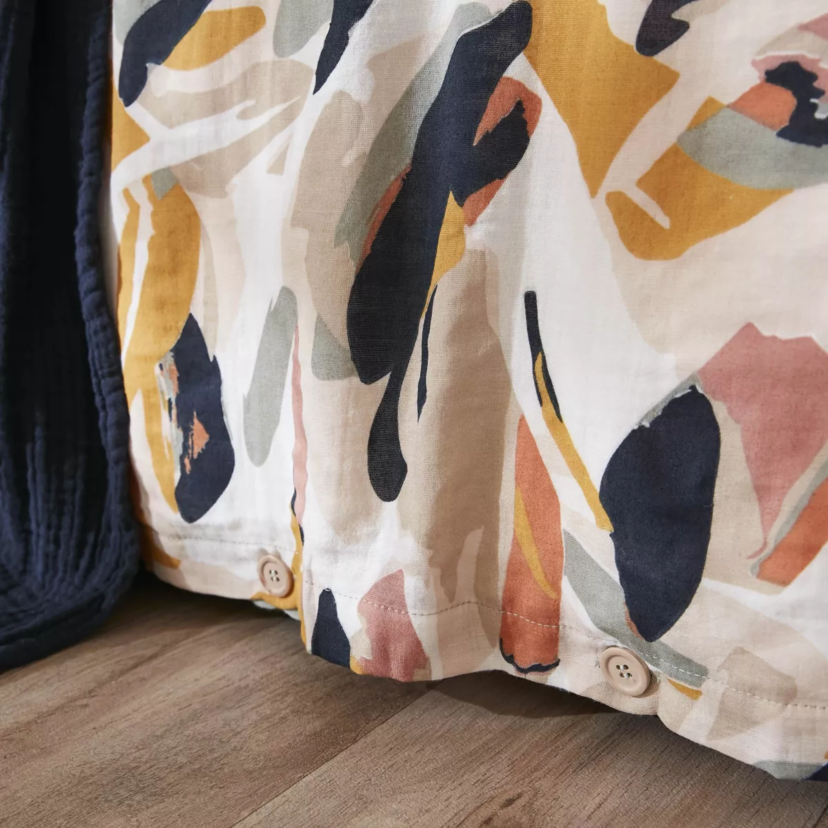 EM - Housse de couette rŽversible 140 x 200 cm Gaze de coton imprimŽe MATHILDA Eucalyptus