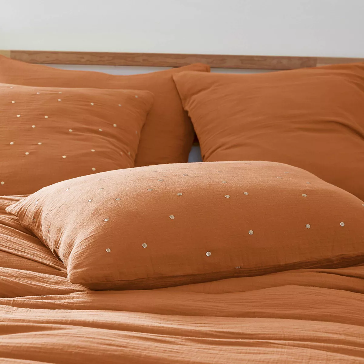 Federa rettangolare garza di cotone (50 x 70 cm) Gaïa Chic Albicocca