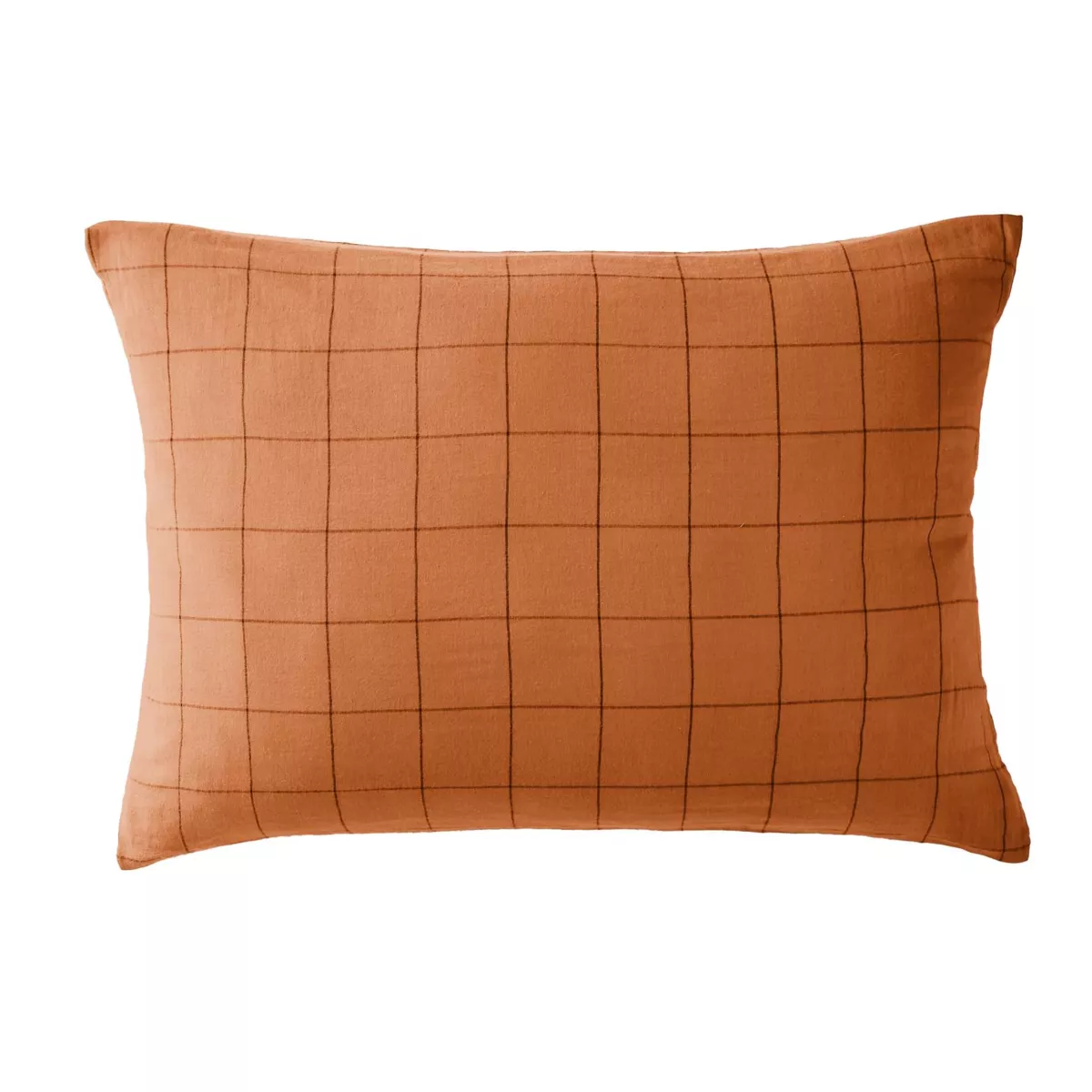 Taie d'oreiller rectangulaire gaze de coton (50 x 70 cm) Gaïa Match Abricot
