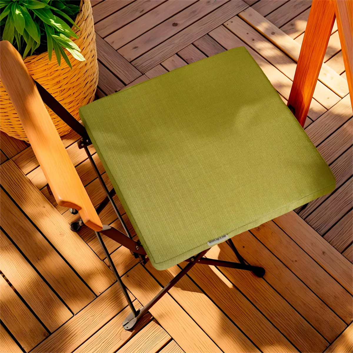 Cuscino per sedia da esterno quadrato (40 x 40 cm) Sunset Verde oliva