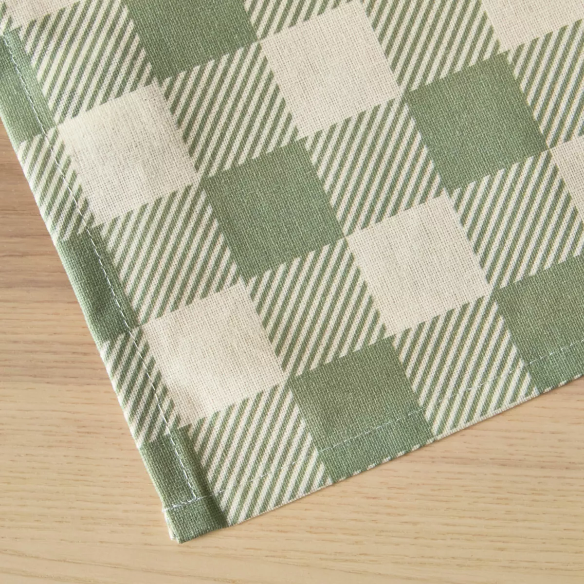 Rechthoekig gecoat katoenen tafelkleed (150 x 250 cm) Vichy Saliegroen