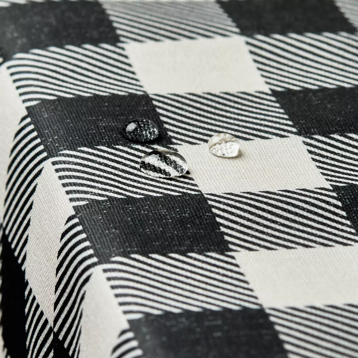 Rechthoekig gecoat katoenen tafelkleed (150 x 250 cm) Vichy Zwart