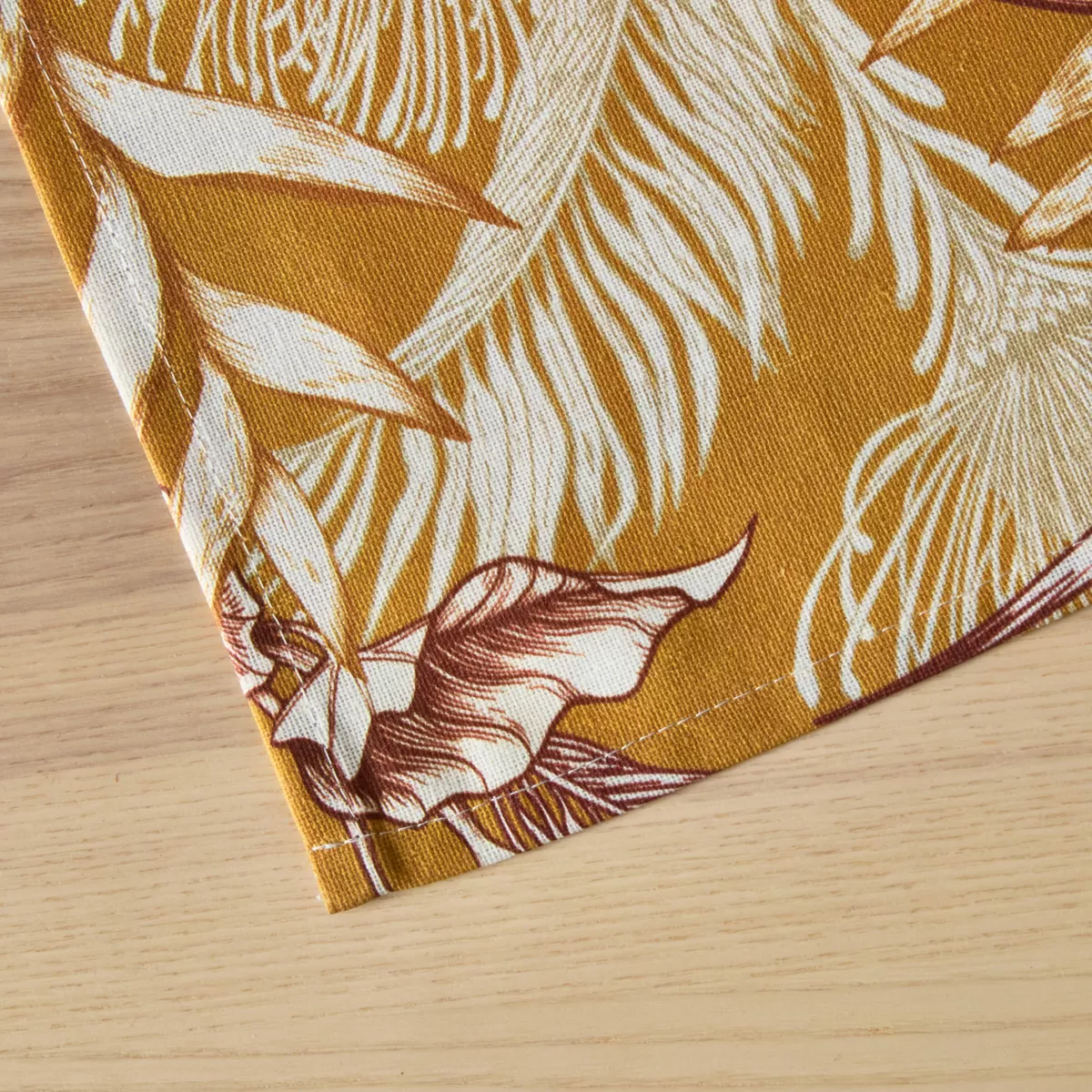 Tischdecke rechteckig Baumwolle beschichtet (150 x 350 cm) Granada Honiggelb