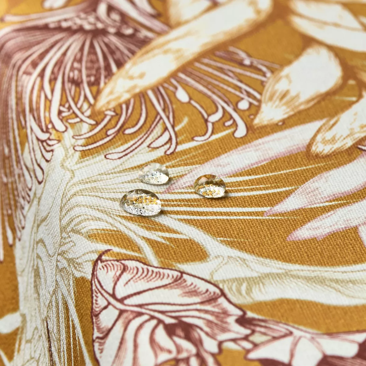 Tischdecke rechteckig Baumwolle beschichtet (150 x 250 cm) Granada Honiggelb