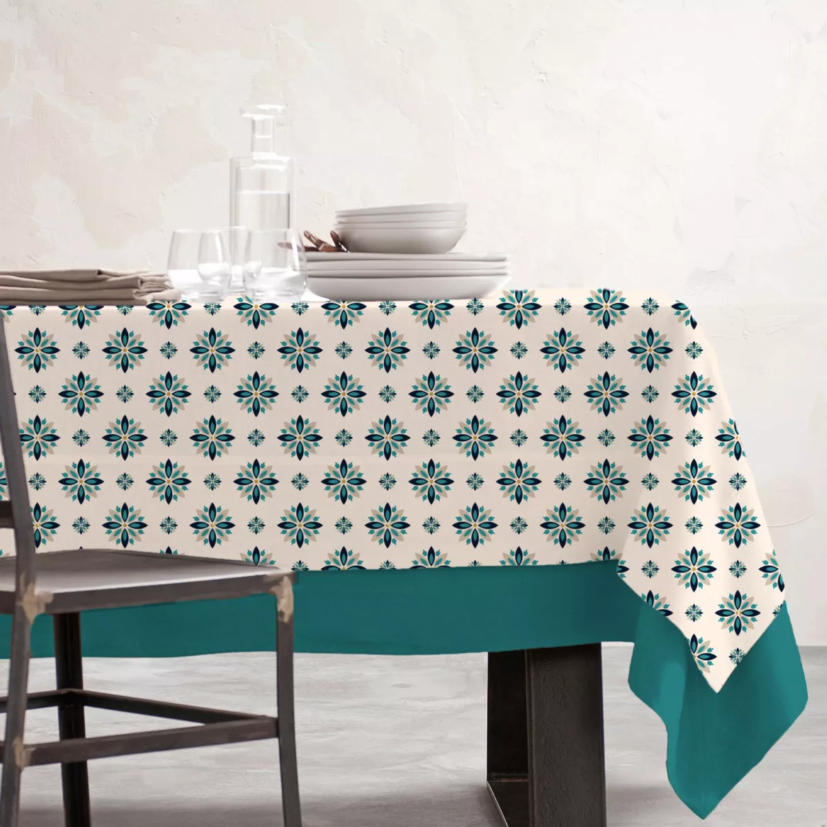 Tischdecke rechteckig Baumwolle beschichtet (150 x 250 cm) Porto Mehrfarbig