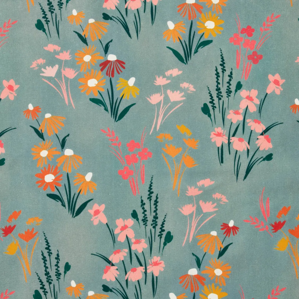 Rechthoekig gecoat katoenen tafelkleed (150 x 350 cm) Juliette Eucalyptus Groen