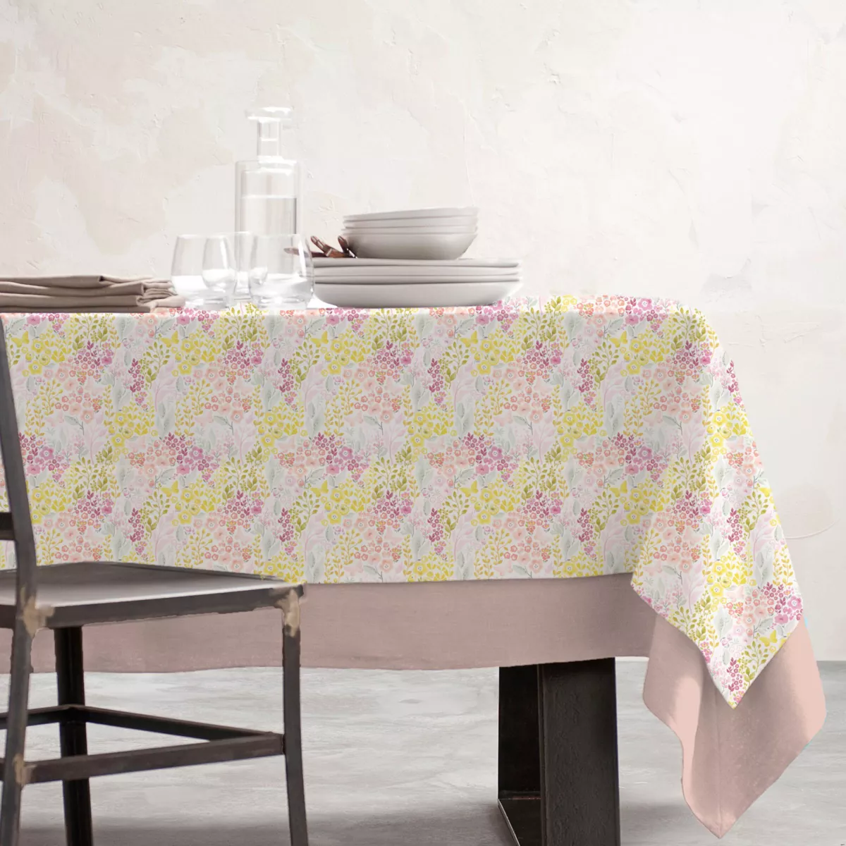 EM - Nappe en coton enduit 150 x 250 cm PAQUERETTES