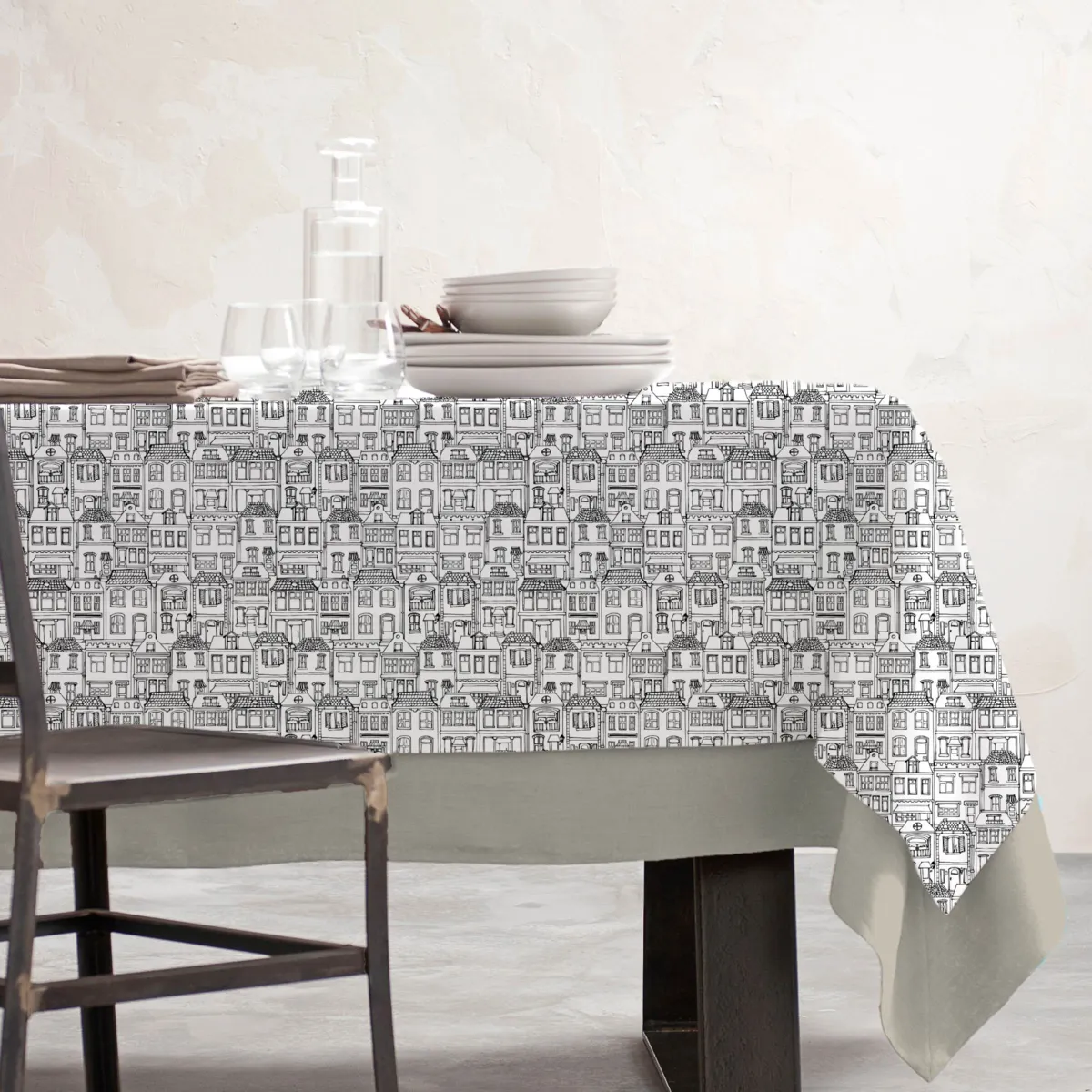 Tovaglia rettangolare cotone antimacchia (150 x 250 cm) Home Grigia