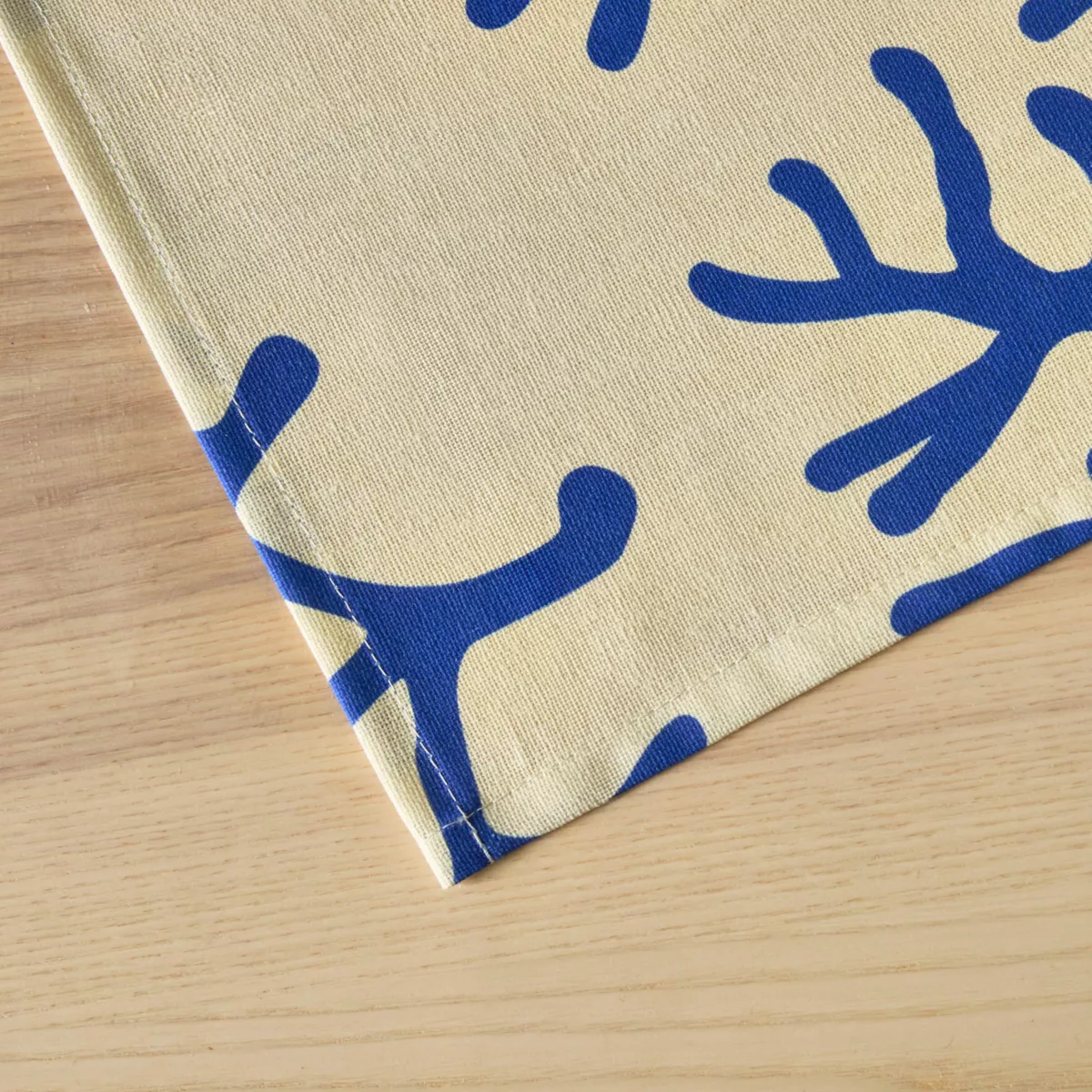 Rechthoekig gecoat katoenen tafelkleed (150 x 350 cm) Moorea Blauw