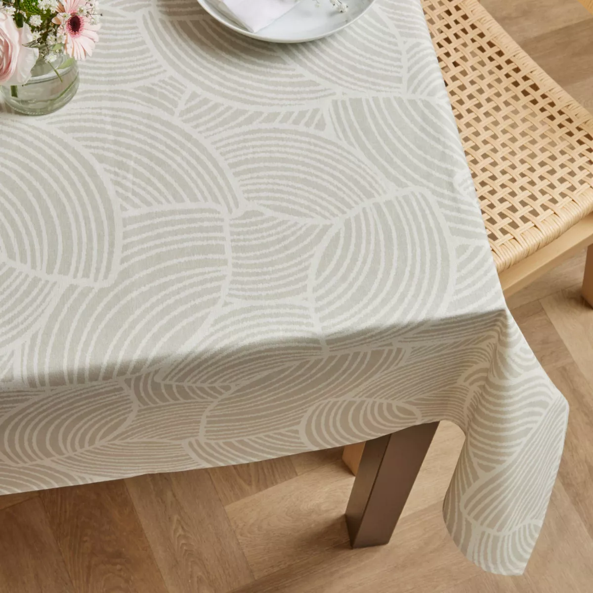 EM - Nappe en coton enduit 150 x 350 cm SARAH naturel