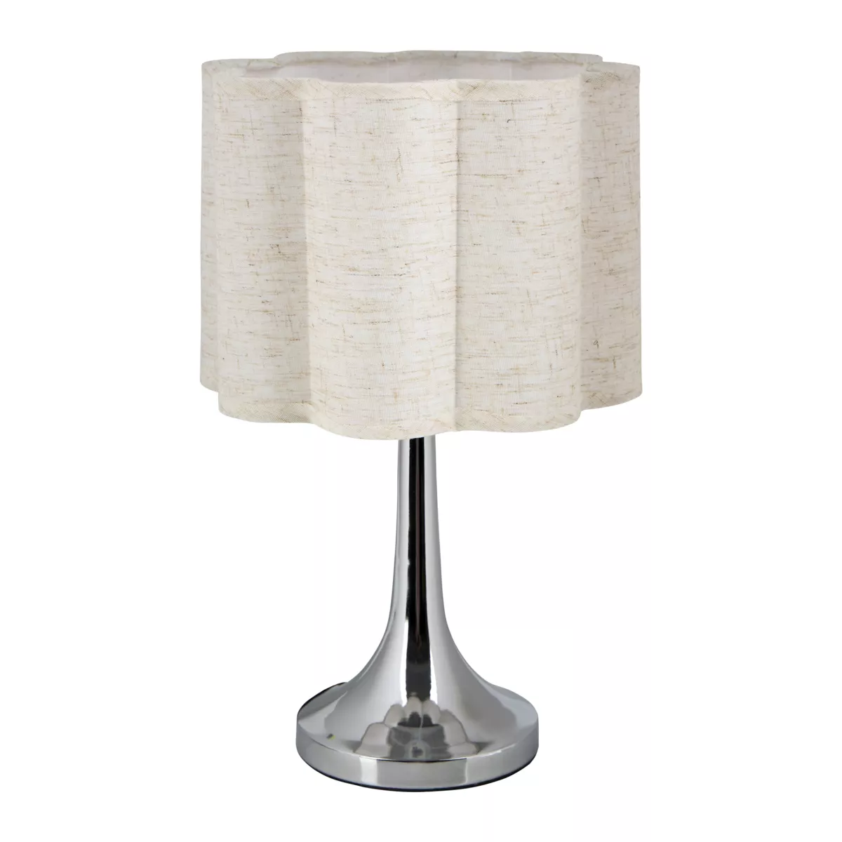 Tischleuchte Metall und Leinen (H33 cm) Tulipe Silber