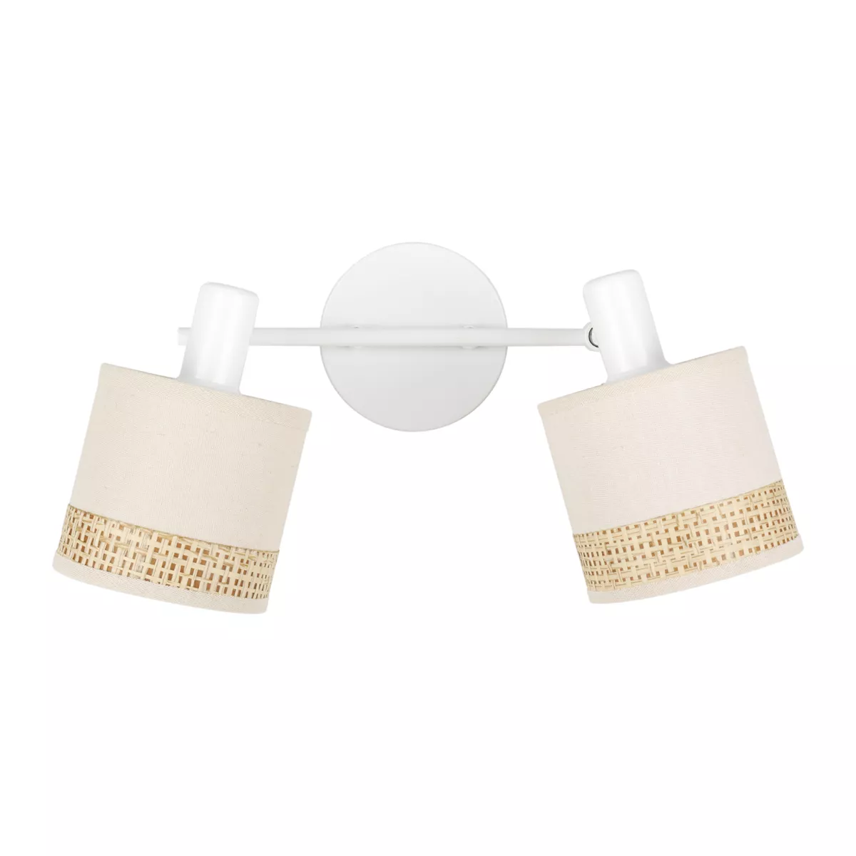 Deckenspot 2-flammig verstellbar Metall und Rattan (30 x 17 cm) Bohemia Beige