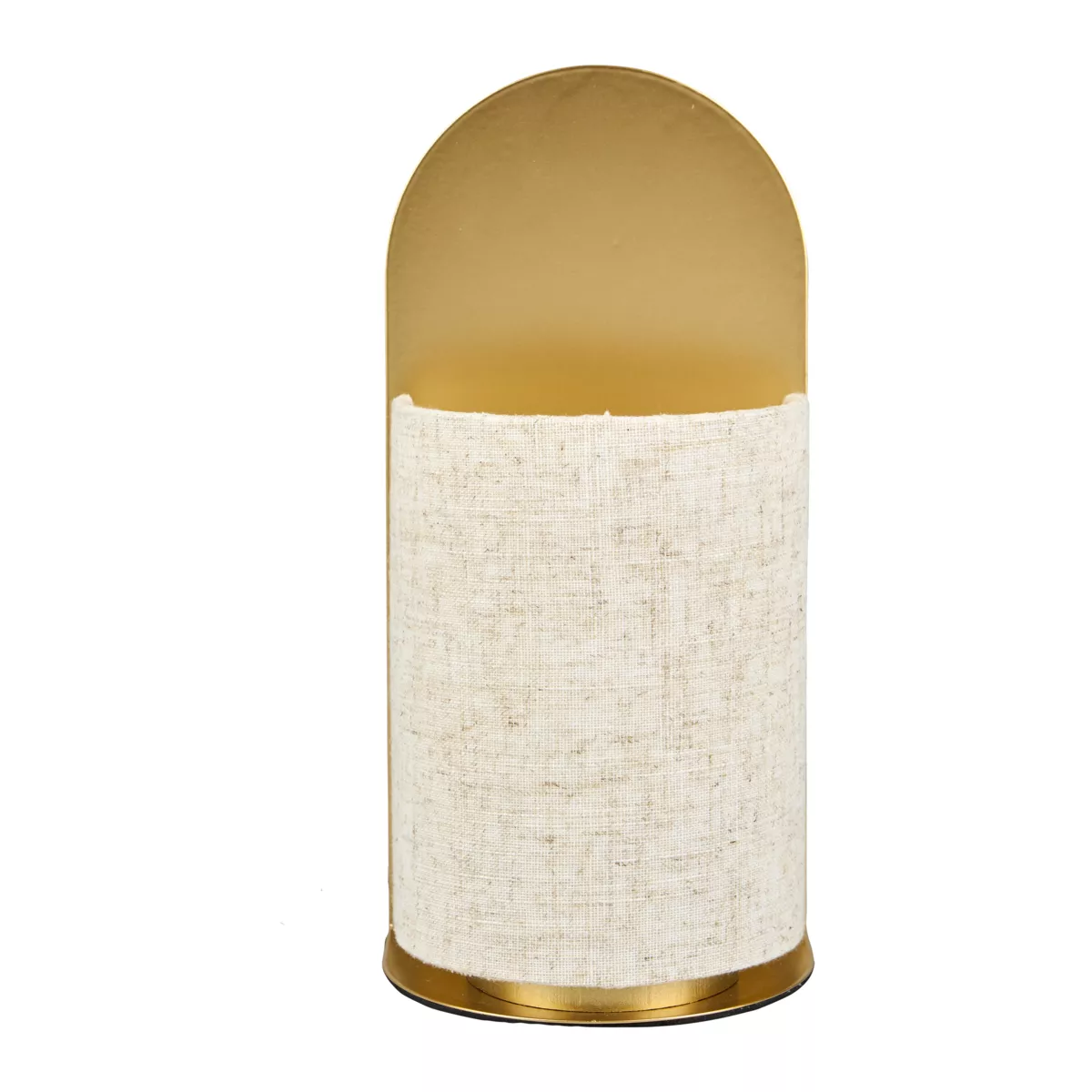 Lampada da tavolo in metallo e lino (H27 cm) Ornella Oro
