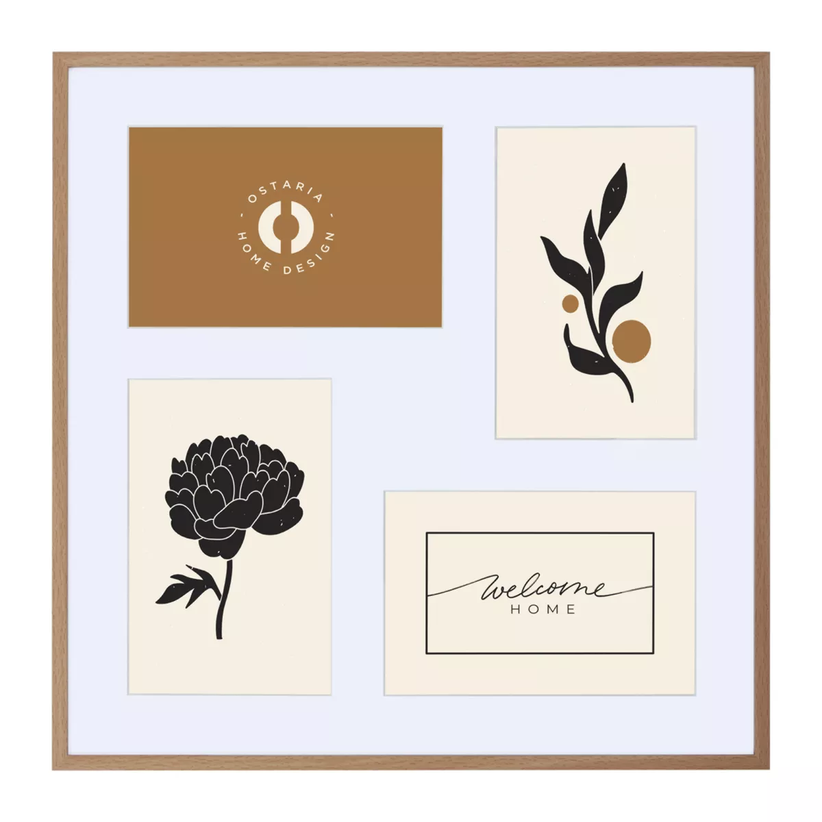 Ple-mle 4 Vues Marco Clip Effet Bois 10x15cm - Dim : l32,5xH32,5xP1,4cm