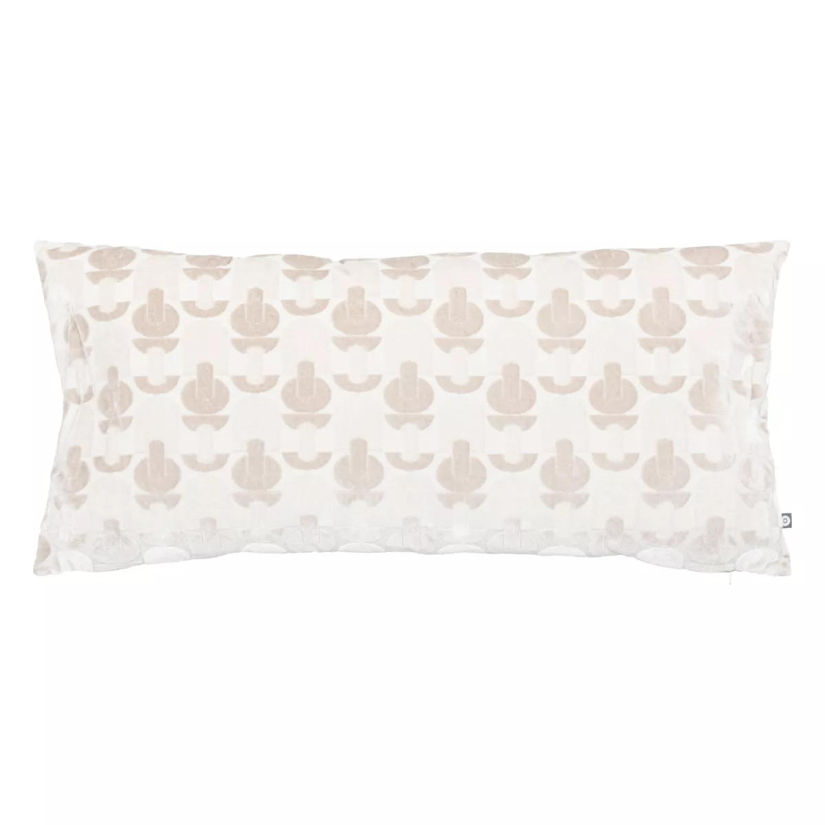 Coussin rectangulaire velours (35 x 75 cm) Luna Ecru