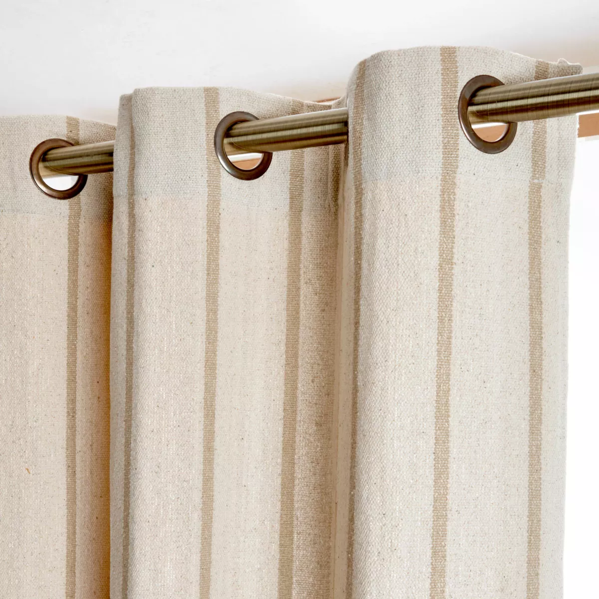 Cortina de tela de algodón (135 x 260 cm) Ocealys Beige