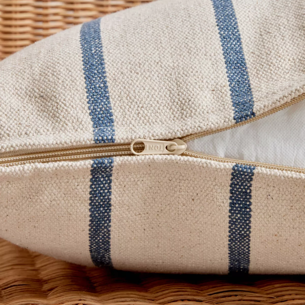 Coussin extérieur carré toile de coton (50 x 50 cm) Ocealys Bleu marine