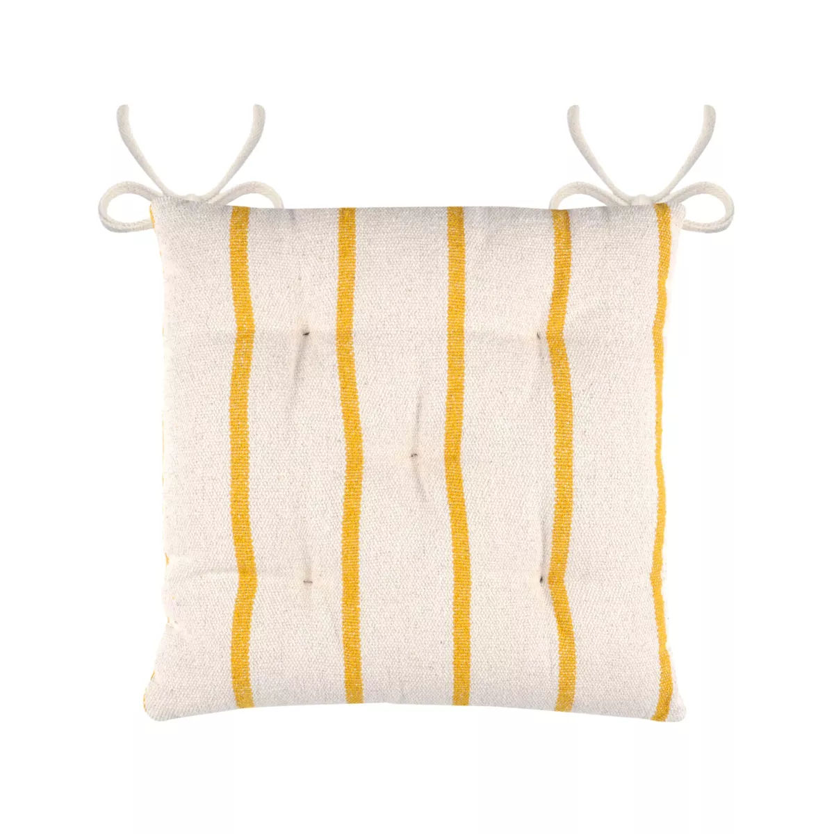 Coussin de chaise extérieur toile de coton (40 x 40 cm) Ocealys Jaune moutarde