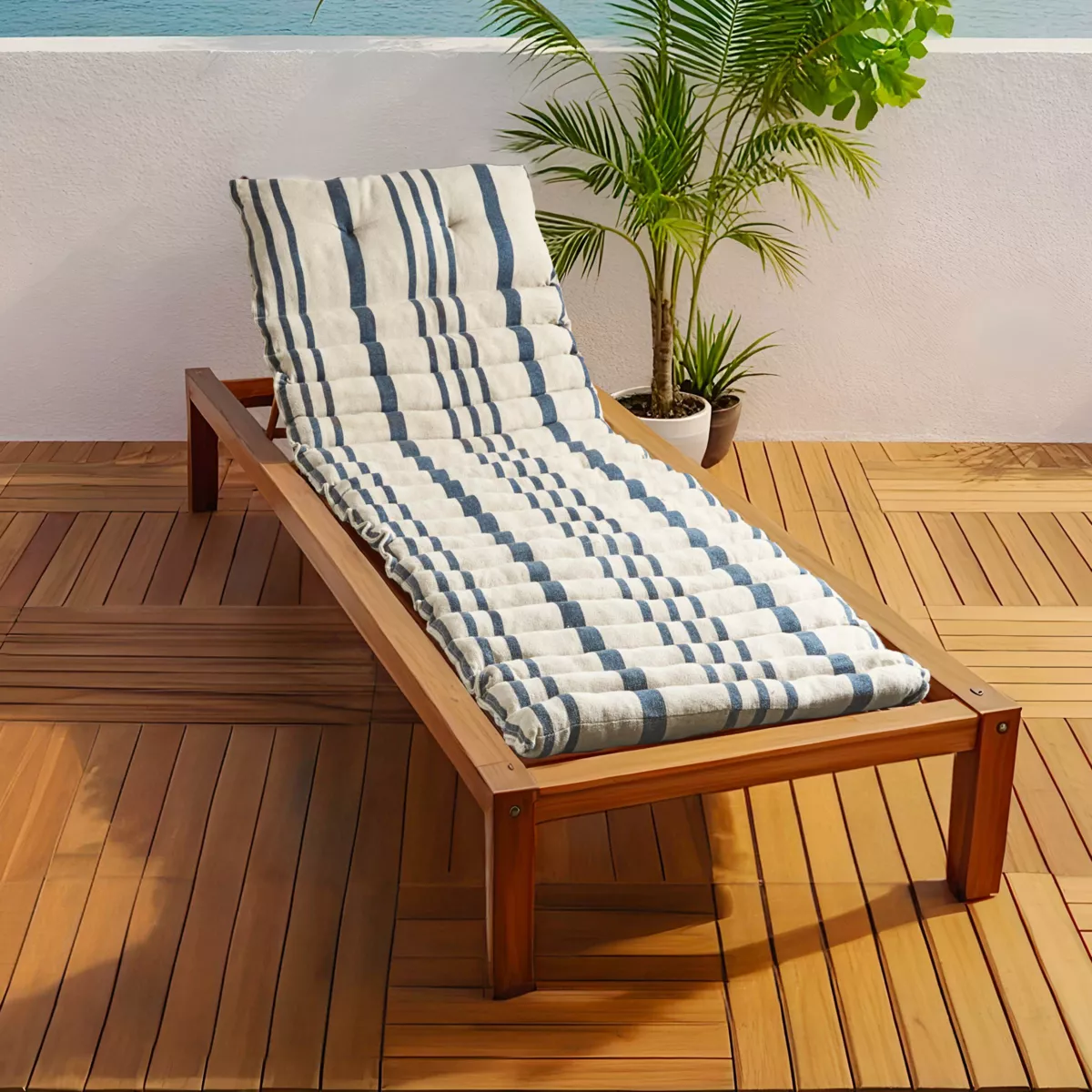 Cuscino lettino da spiaggia arrotolabile  (L180 cm) Manduel Blu marino