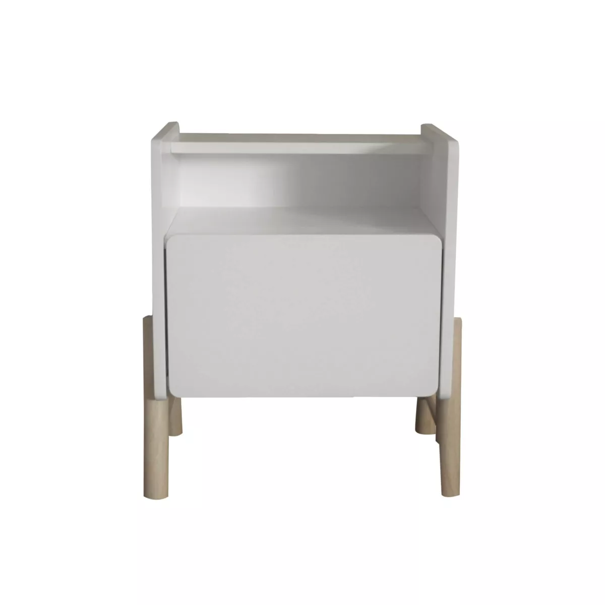 Comodino con cassetto bambino legno (H49 cm) Gabin Bianco