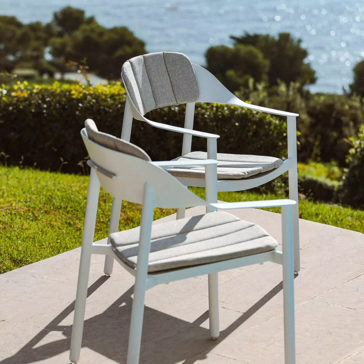 Lot de 2 fauteuils de jardin aluminium Monte Carlo Blanc 