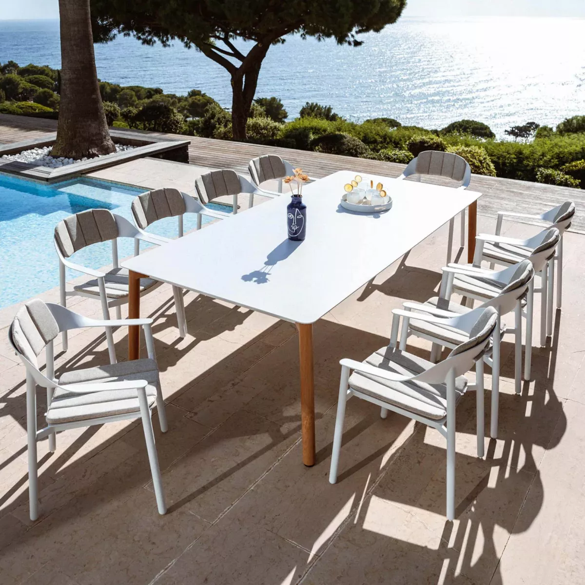 Lot de 2 fauteuils de jardin aluminium Monte Carlo Blanc 