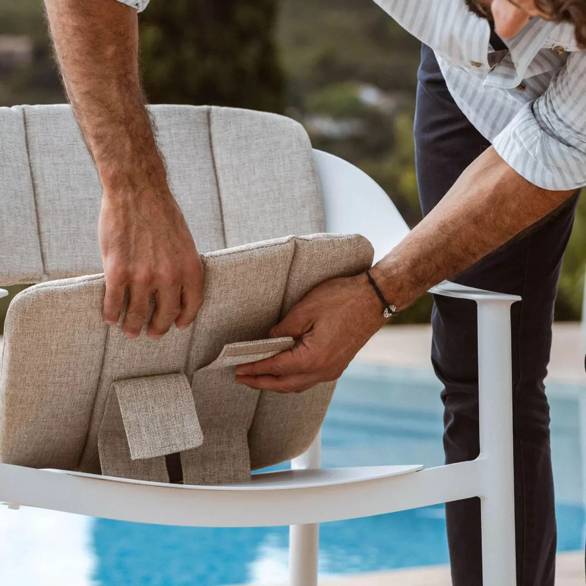 Lot de 2 fauteuils de jardin aluminium Monte Carlo Blanc 