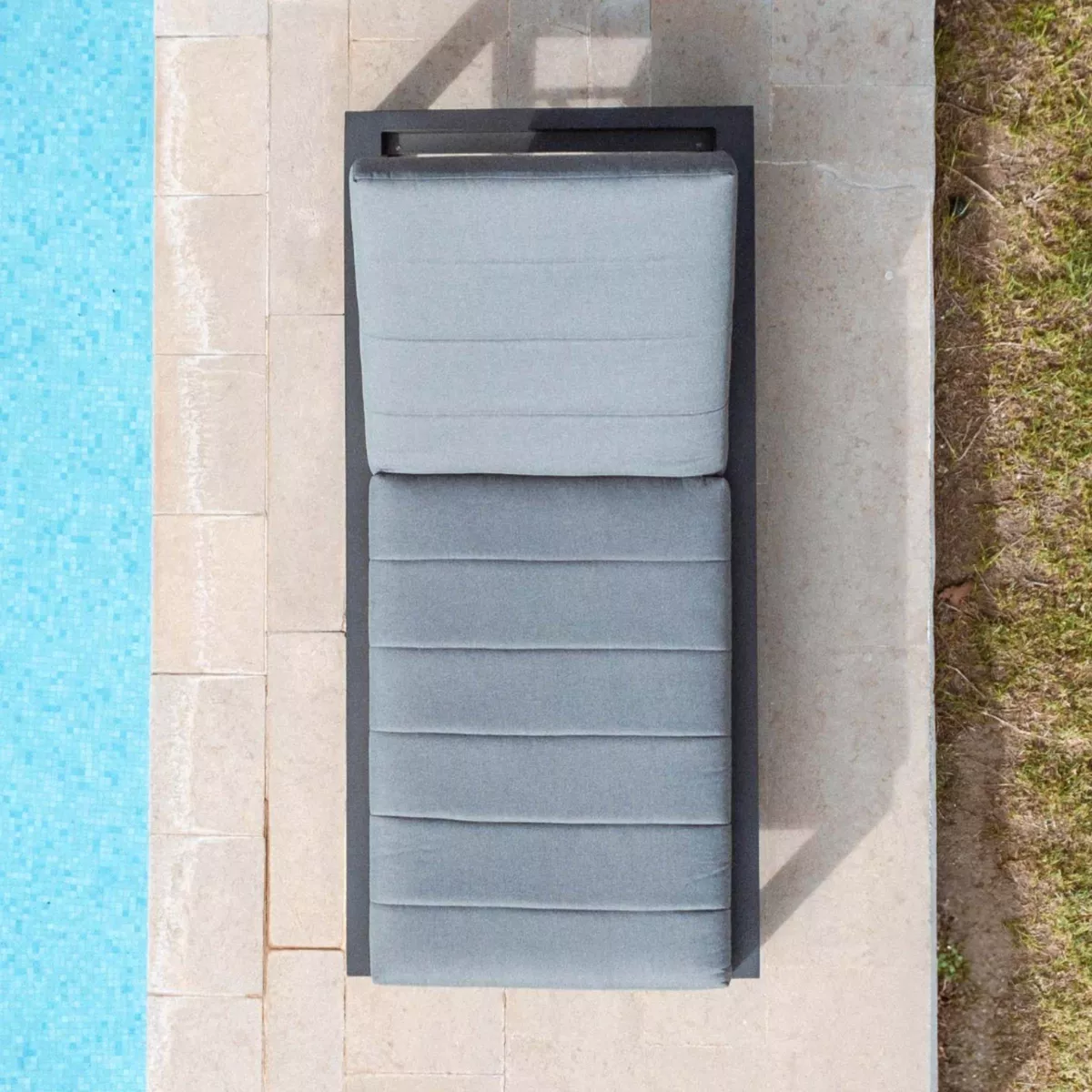 Lettino prendisole in alluminio Elba Grigio antracite