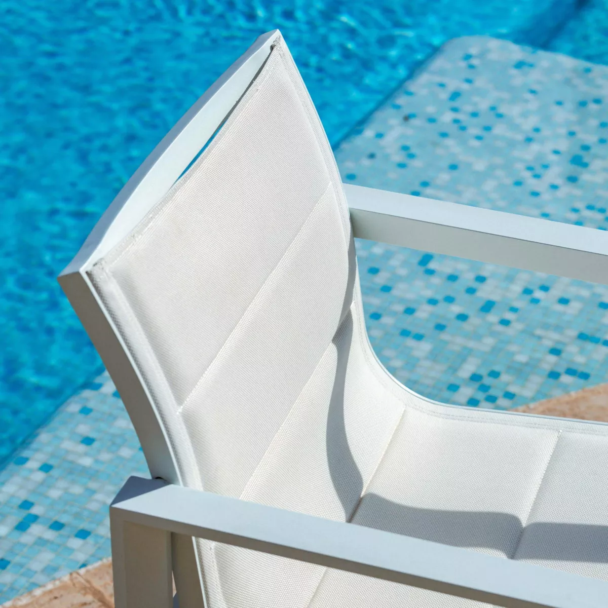 Lote de 2 sillones de jardín en aluminio Elba Blanco 