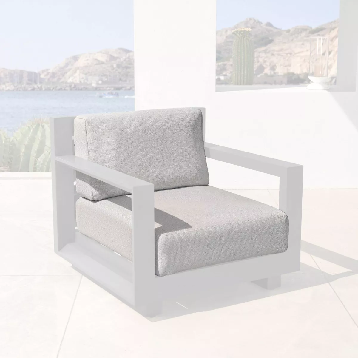 Housses de coussin de remplacement pour Fauteuil Elba Gris clair