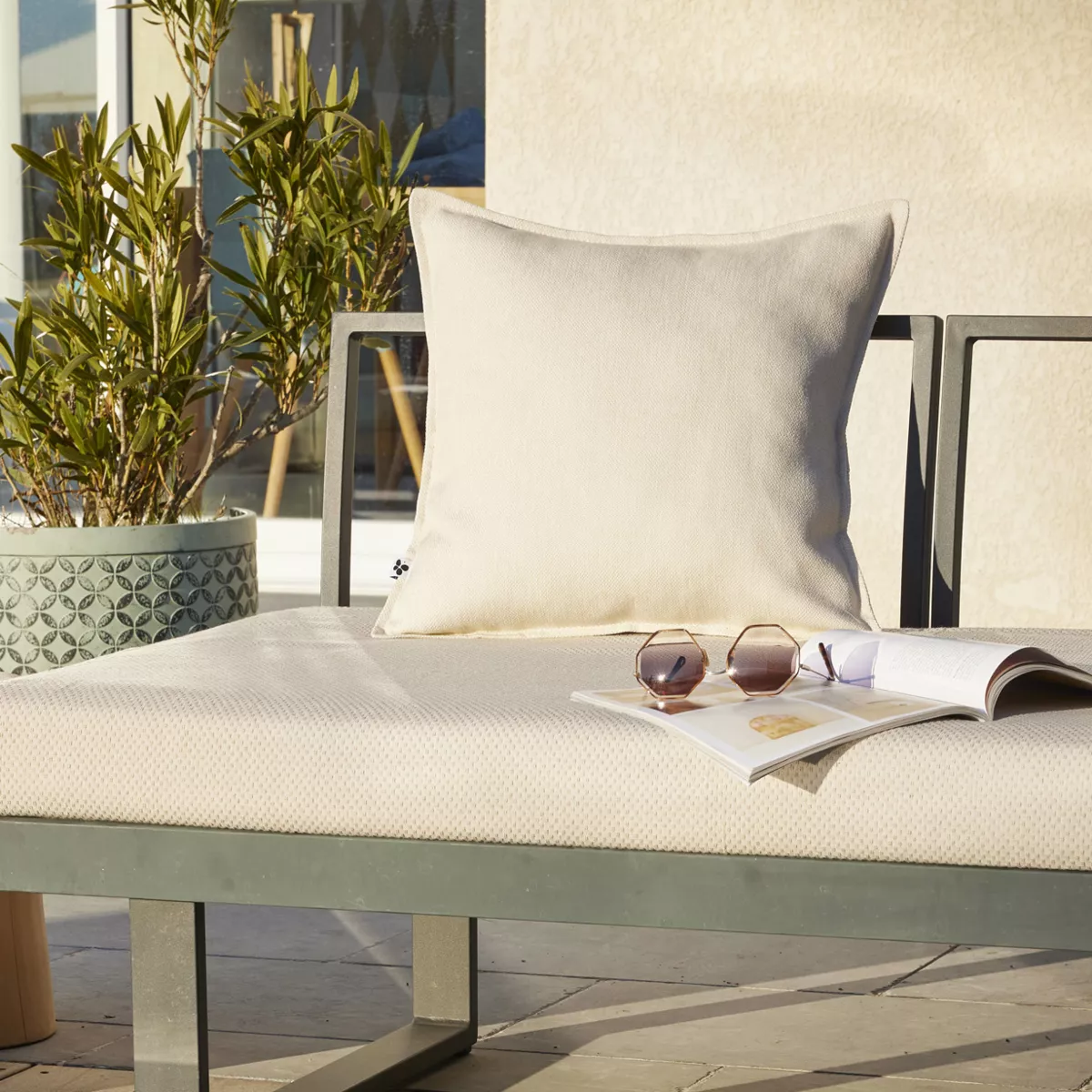 Housse de coussin 45 x 45 cm Polypropylne NAìA Ecume