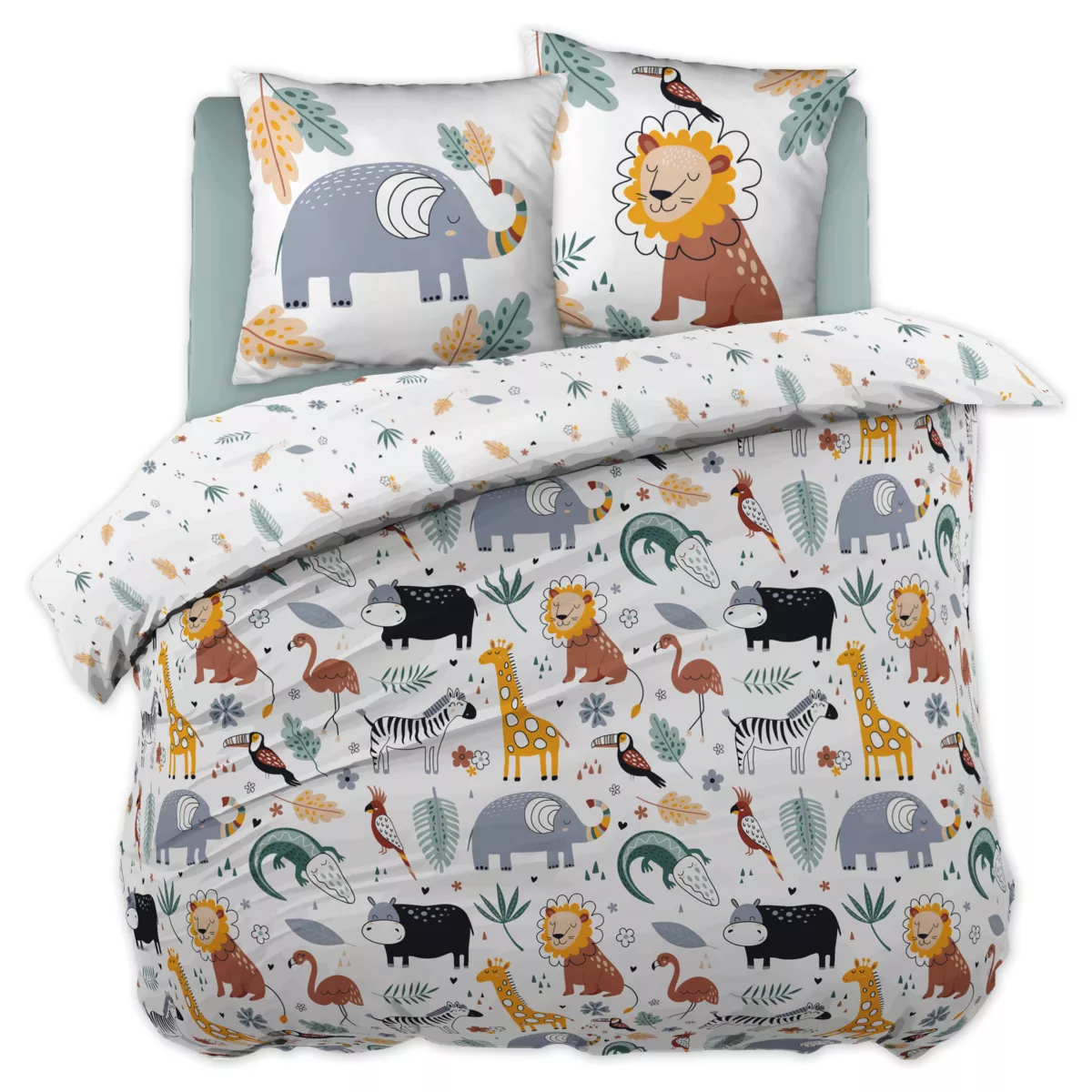 Parure de lit (Housse de couette + 2 Taies d'oreiller) 240 x 220 cm Coton imprimŽ SAVANE