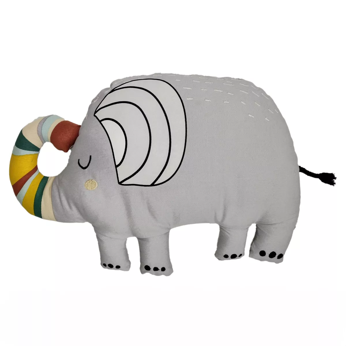 Cuscino per bambini elefante in cotone (50 x 35 cm) Savana Grigio