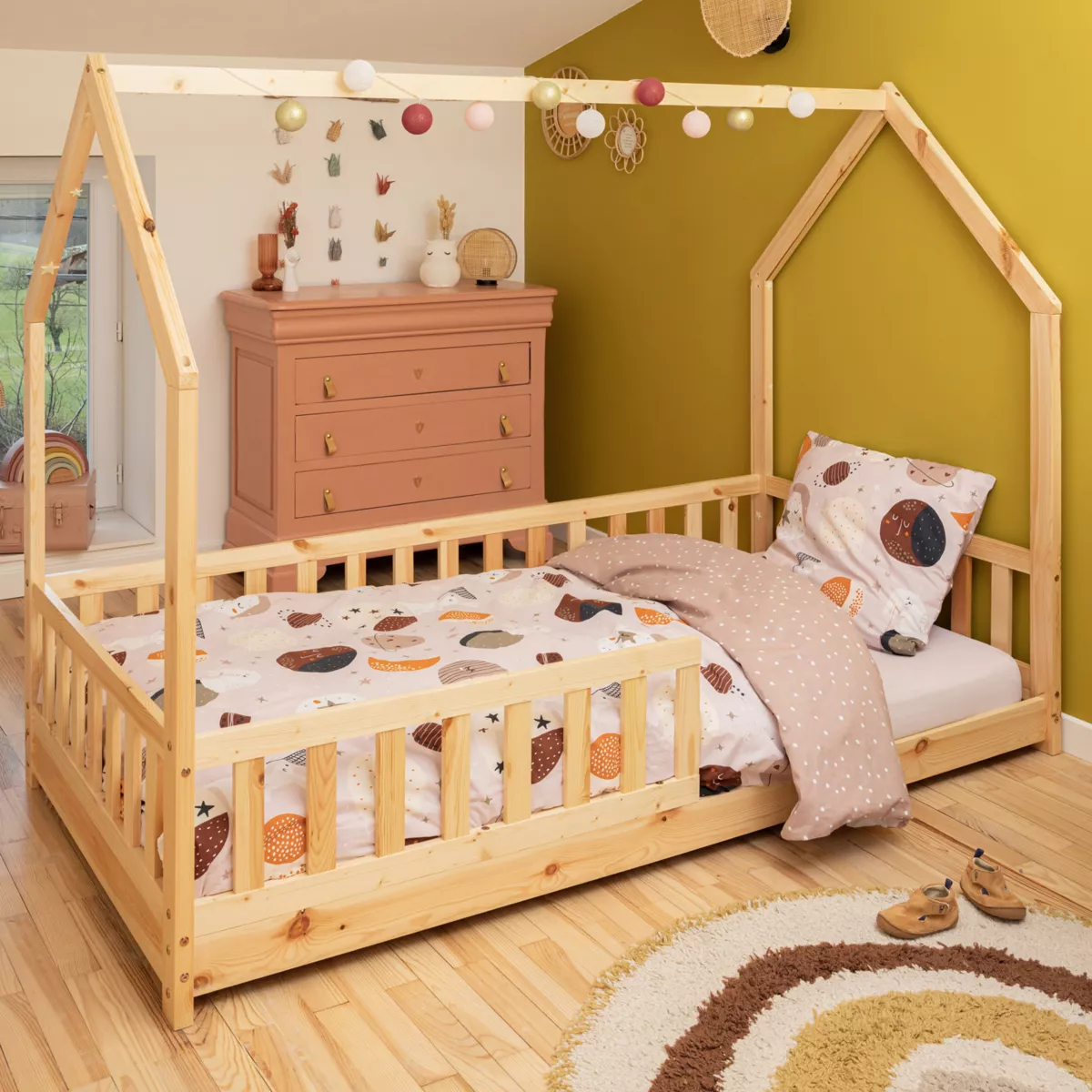 Parure de lit (Housse de couette + 1 Taie d'oreiller) 140 x 200 cm Coton imprimŽ SKY DREAM