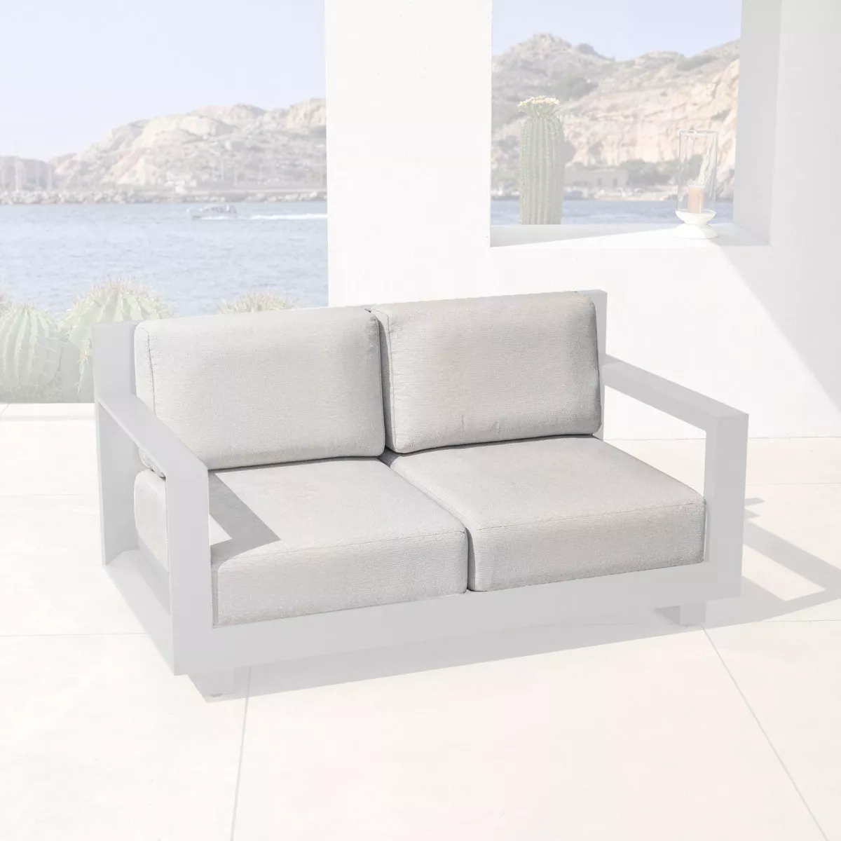 Housses de coussin de remplacement pour Canapé 2 places Elba Gris clair