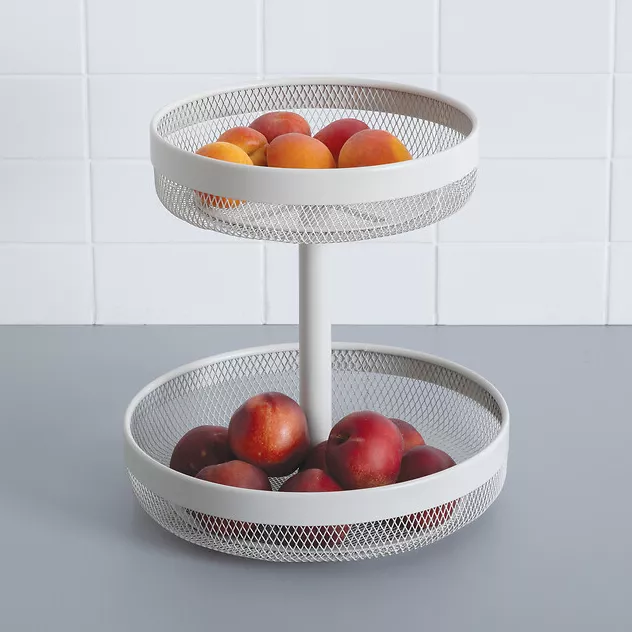CORBEILLE FRUIT 2NIV ARG MAYAJ D. 30 x H. 31 cm