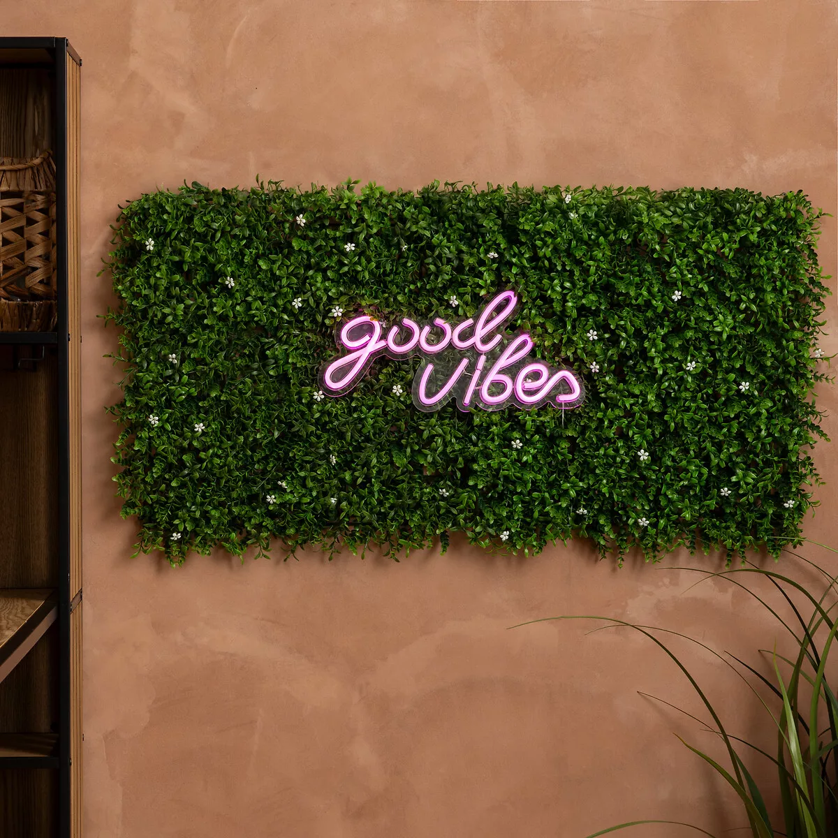 Quadratische Pflanzenwand (50 x 50 cm) Izy Grün