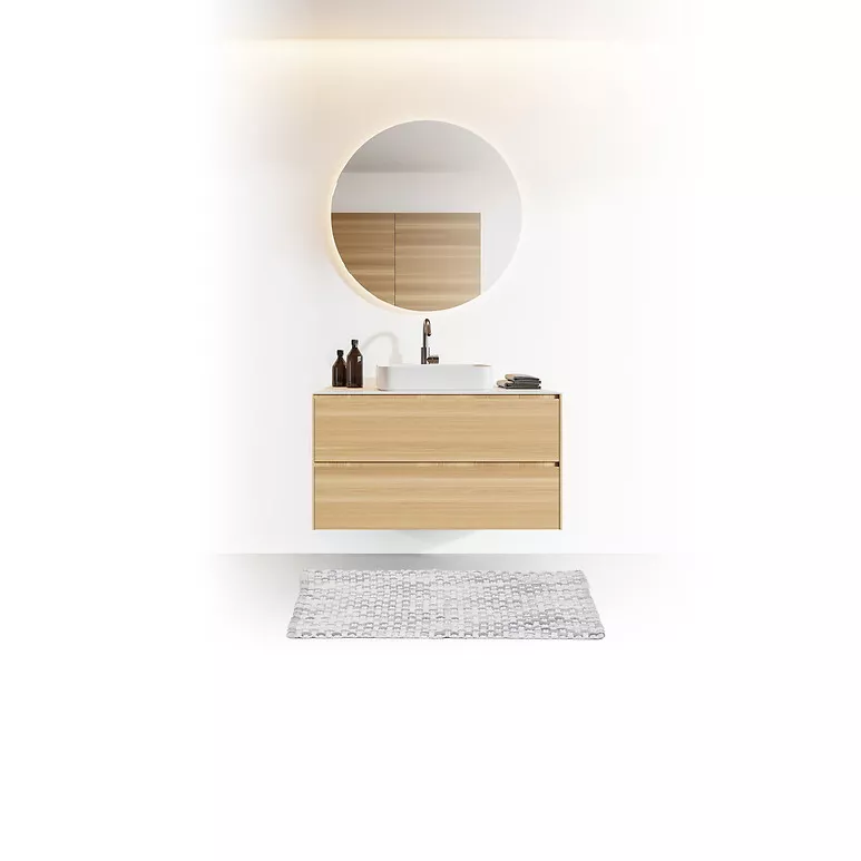 Katoenen badmat (50 x 70 cm) Vlecht Grijs