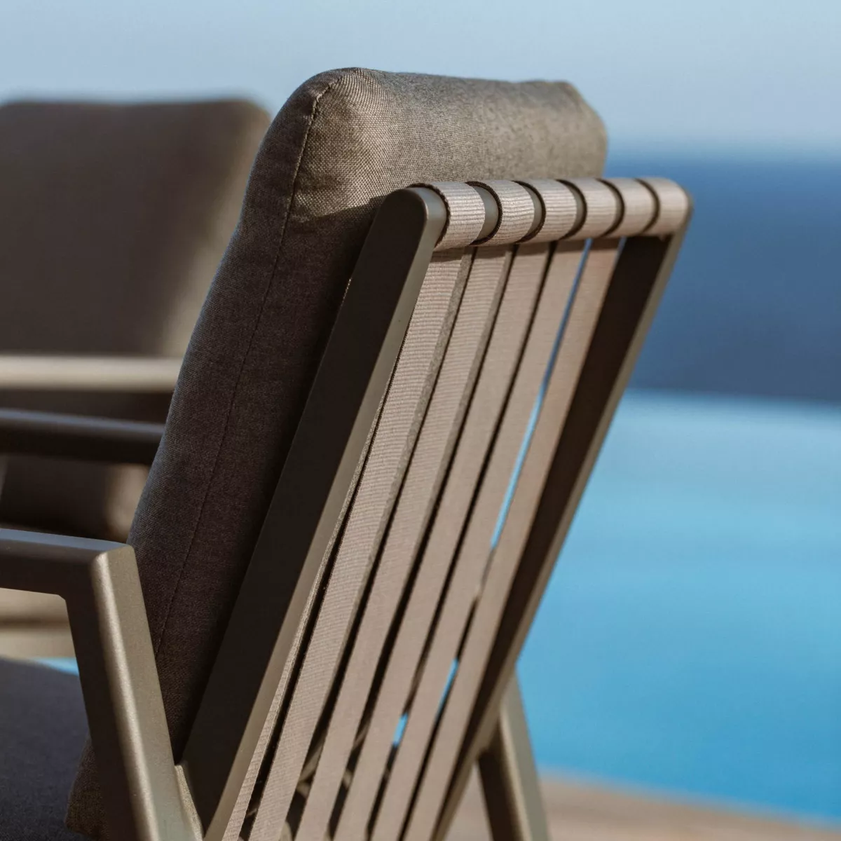 Fauteuil de jardin aluminium Long Beach Gris anthracite